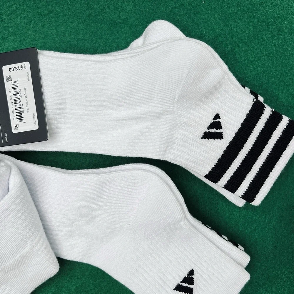 6 Pair Adidas Mens All Day Training Clima Quarter Arch Compression Socks 6-12